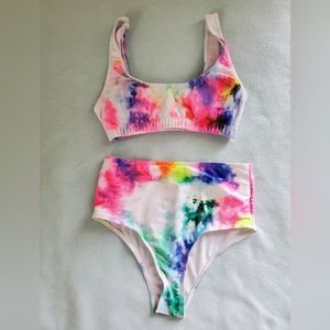 NWOT Shein Tie Dye High-waisted Bikini